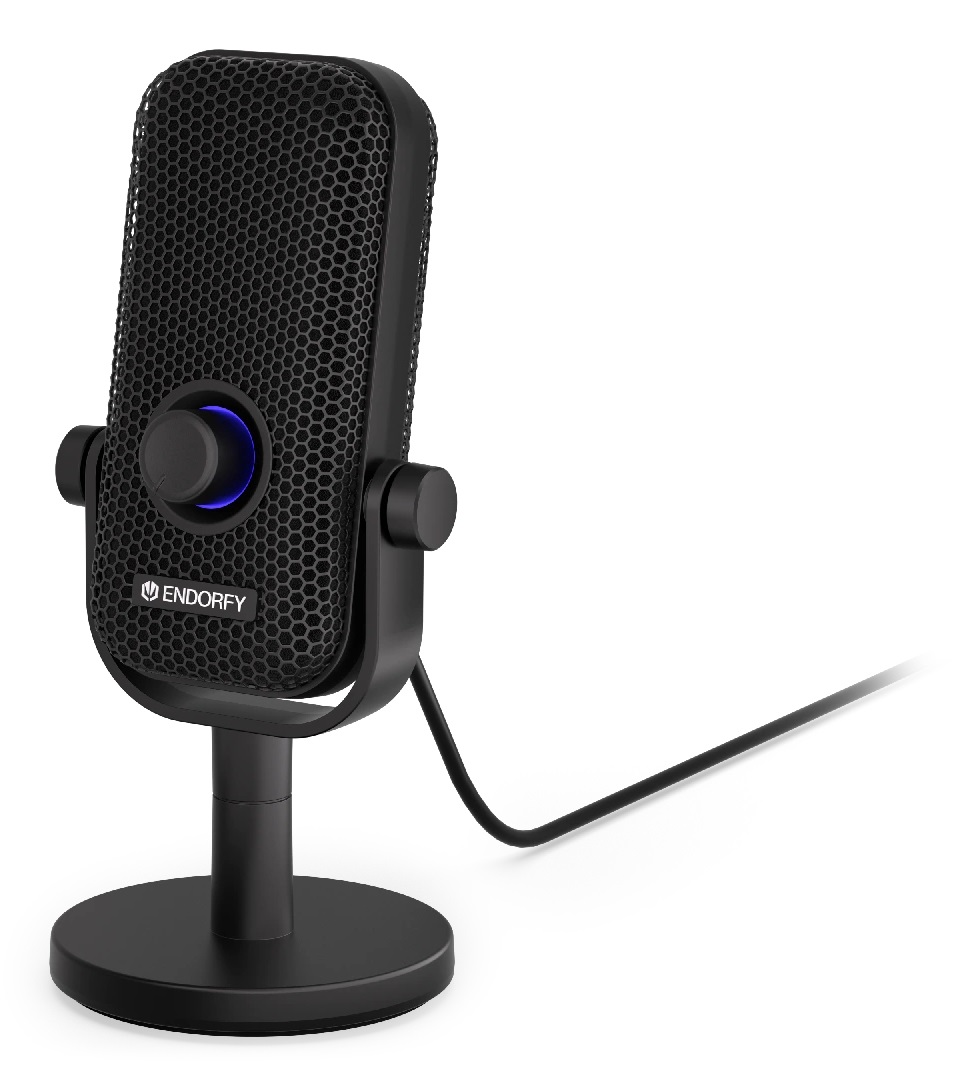 ENDORFY Solum Voice S Nero - Microfono per PC con Retroilluminazione RGB, Jack per Cuffie, Tasto Touch e Pattern Cardioide