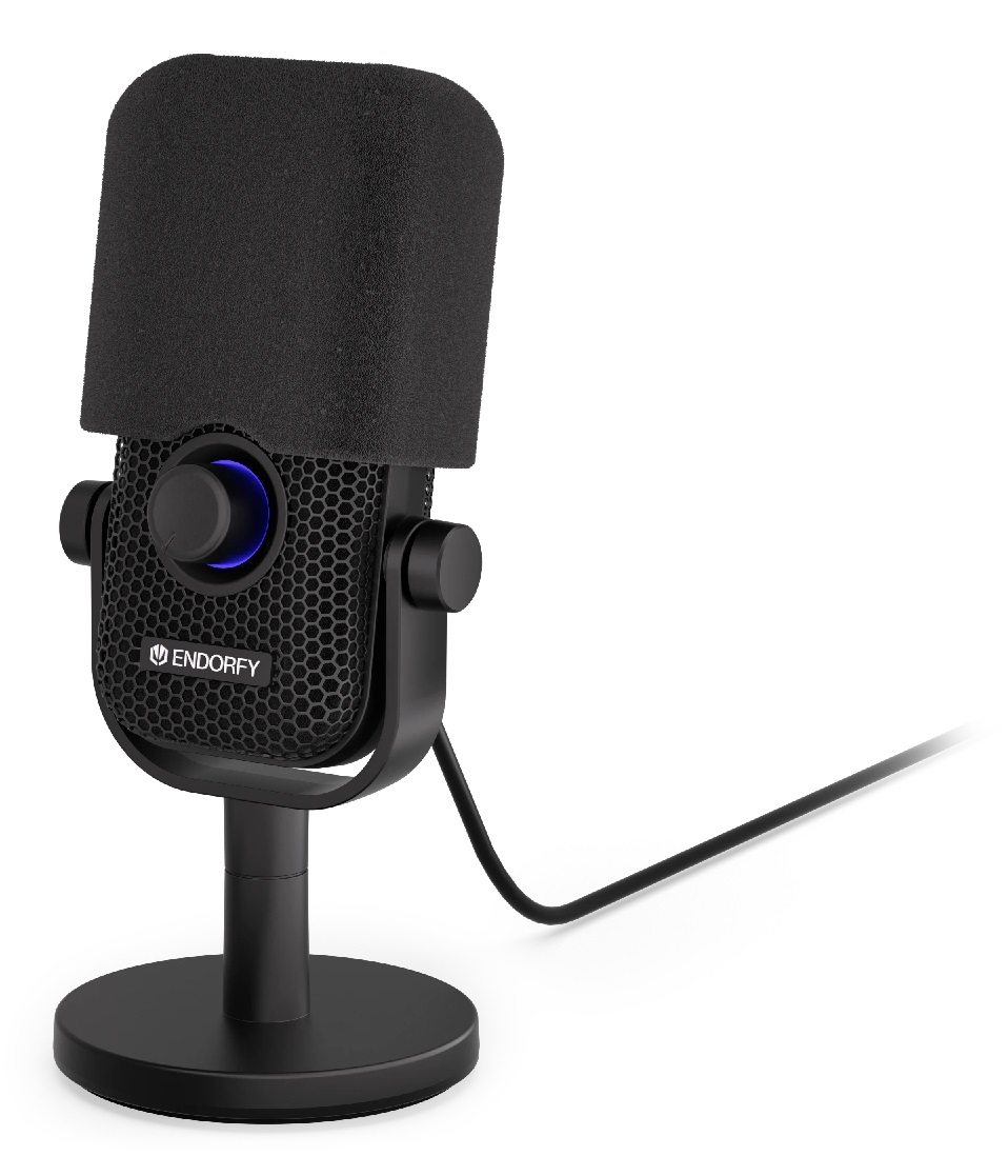 ENDORFY Solum Voice S Nero - Microfono per PC con Retroilluminazione RGB, Jack per Cuffie, Tasto Touch e Pattern Cardioide