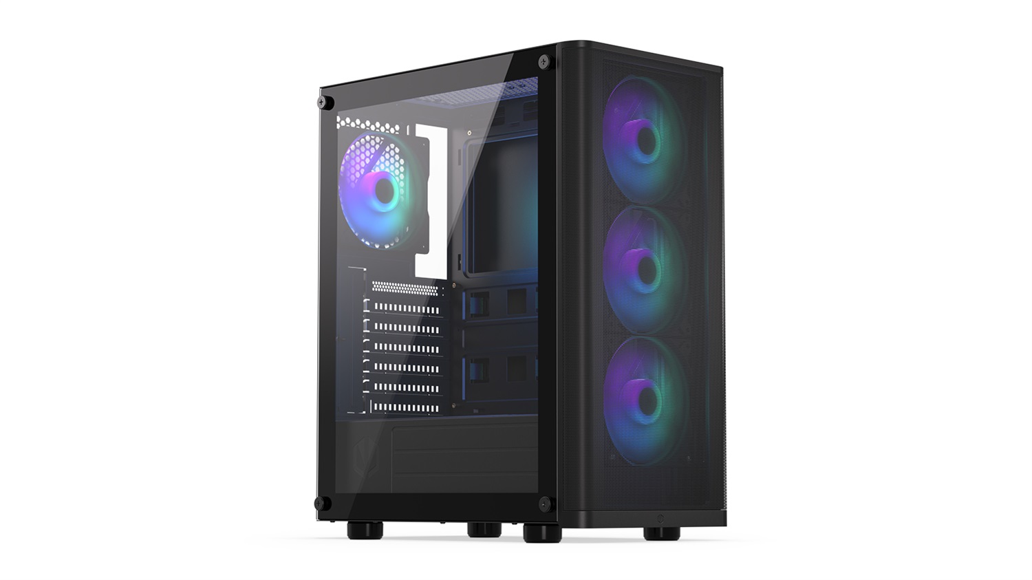 ENDORFY Ventum 200 ARGB Full Tower Case per PC Nero con 4 Ventole ARGB, Pannello Frontale in Mesh e Lato in Vetro Temperato