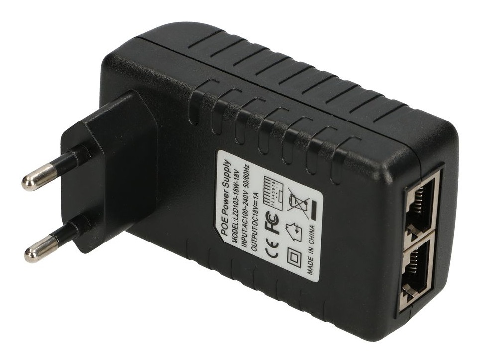 Extralink Alimentatore POE 18V 18W 1A Wall Plug per Ethernet