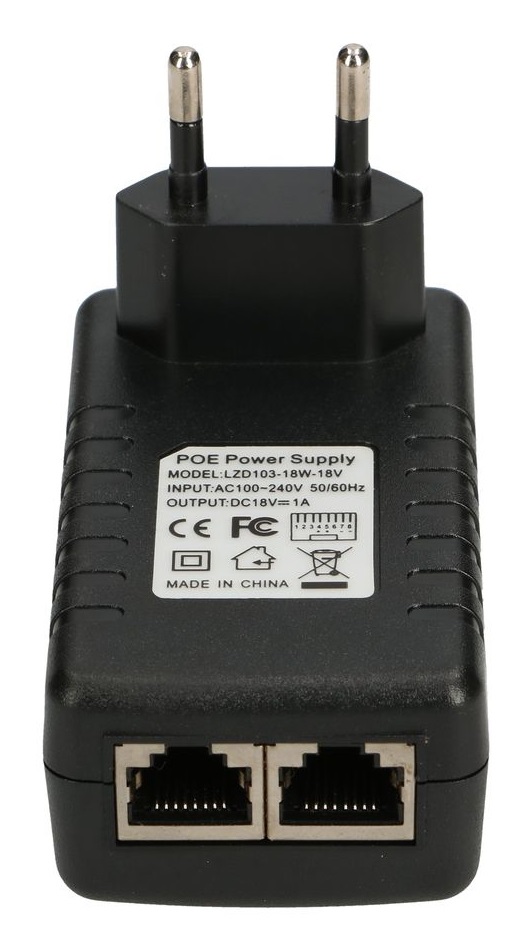 Extralink Alimentatore POE 18V 18W 1A Wall Plug per Ethernet