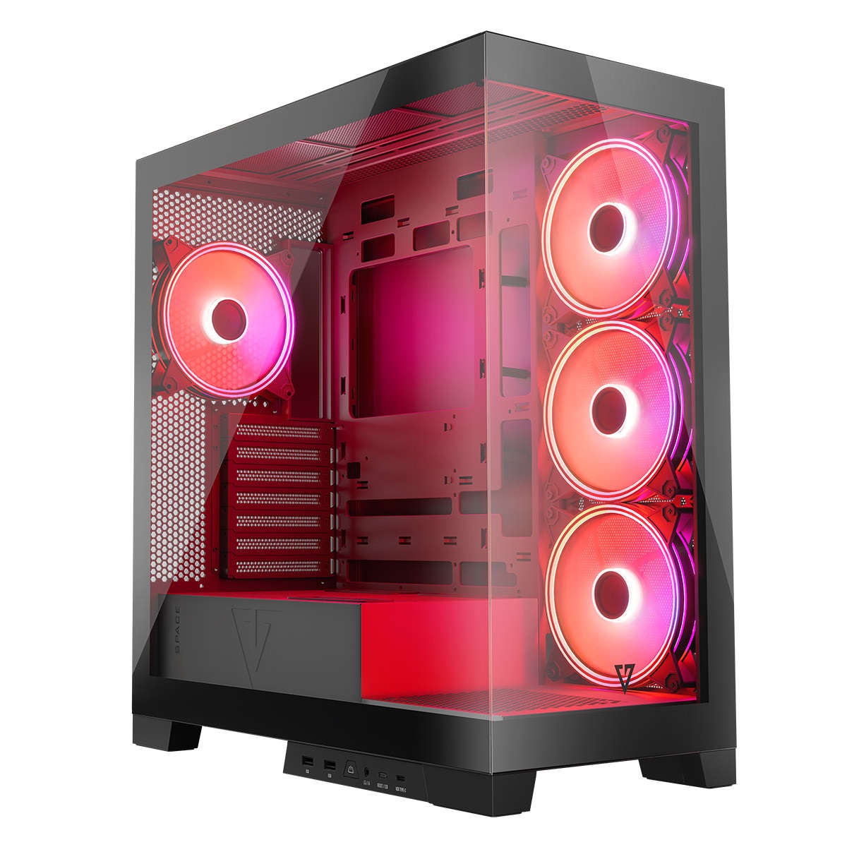 Modecom Volcano SPACE APEX - Case Midi Tower Nero con ARGB, USB 3.0 e Type-C