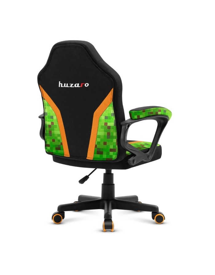 Huzaro Ranger 1.0 Sedia Gaming per Bambini - Seduta Piatta, Schienale a Rete, Ergonomica, Nero/Verde/Giallo