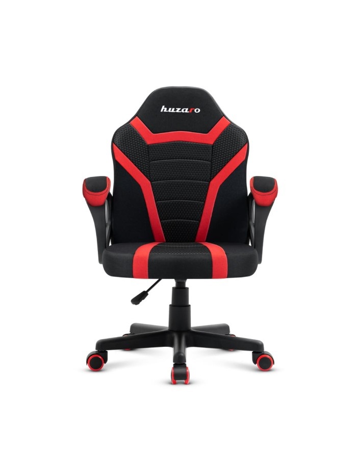 Huzaro Ranger 1.0 Sedia Gaming Red Mesh per Bambini - Ergonomica, Seduta Piatta, Schienale a Rete, Nero/Rosso