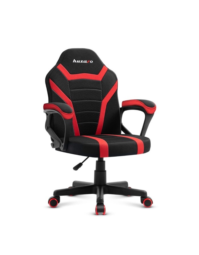 Huzaro Ranger 1.0 Sedia Gaming Red Mesh per Bambini - Ergonomica, Seduta Piatta, Schienale a Rete, Nero/Rosso