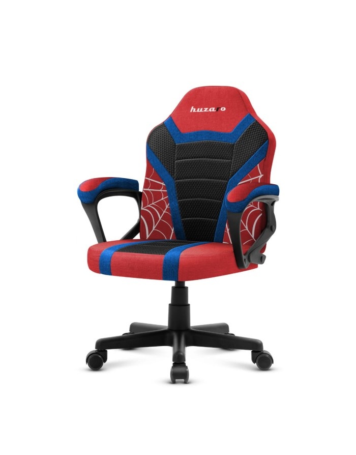 Huzaro Ranger 1.0 Spider - Sedia Gaming per Bambini con Seduta Piatta e Schienale Imbottito, Nero, Blu, Rosso