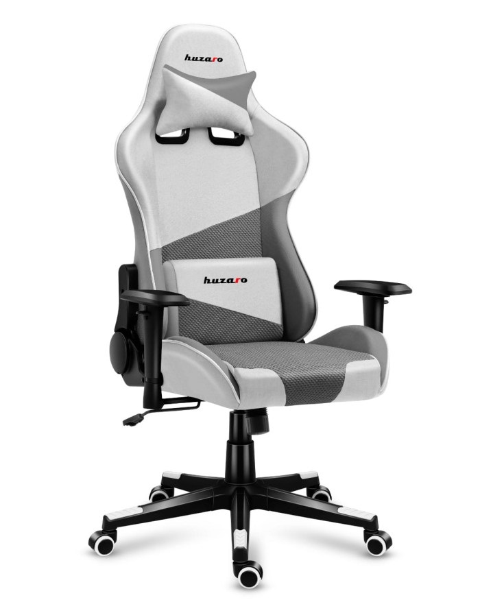 Huzaro Force 6.2 Sedia da gaming per PC Bianco e Grigio, Seduta a dondolo, Schienale imbottito, Fino a 130 kg