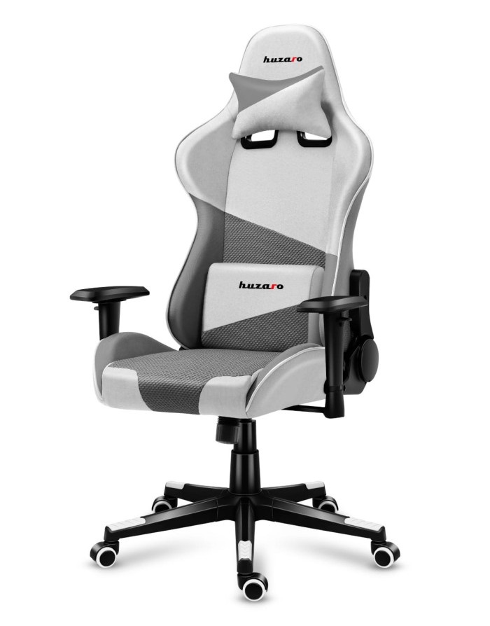Huzaro Force 6.2 Sedia da gaming per PC Bianco e Grigio, Seduta a dondolo, Schienale imbottito, Fino a 130 kg