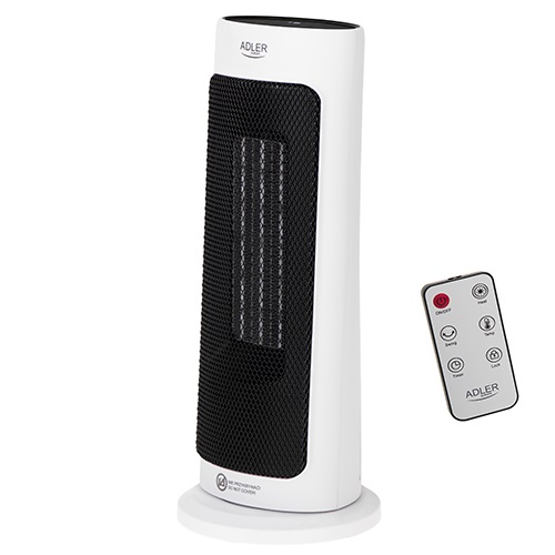 ADLER AD-7738 Termoventilatore Vetroceramico Compatto con 2 Livelli di Potenza e Termostato Regolabile