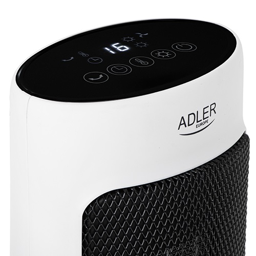 ADLER AD-7738 Termoventilatore Vetroceramico Compatto con 2 Livelli di Potenza e Termostato Regolabile