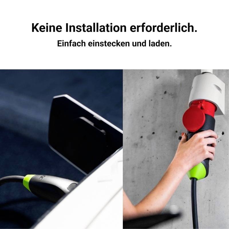 Green Cell Habu Caricabatterie EV Portatile Wallbox 11kW 7m Tipo 2 CEE 16A 5 Poli - Compatibile con Model 3, Model Y, Model S, Model X, 500e, e-208, ID.4, ID.5, EV6 e altri
