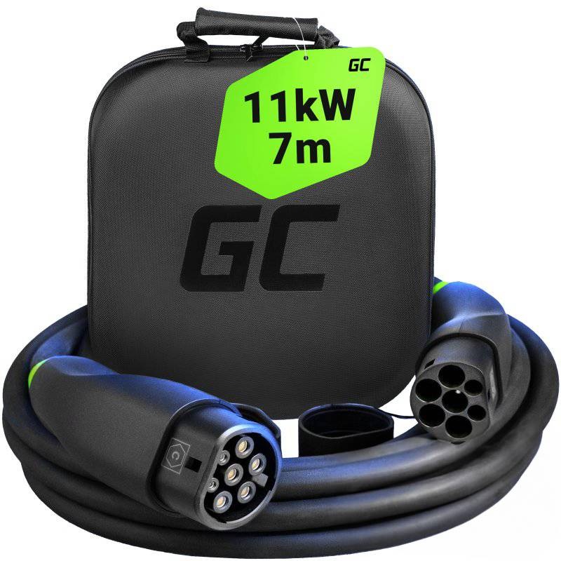 Green Cell EVKABGC04 Cavo di Ricarica Tipo 2 11kW 7m per Veicoli Elettrici - Compatibile con Tesla, Kia, VW, BMW e Ford