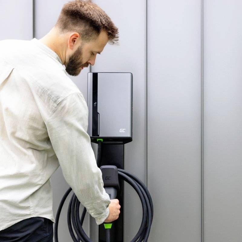 Green Cell Habu Post - Palo di fissaggio per stazione di ricarica Wallbox HabuDen per veicoli elettrici