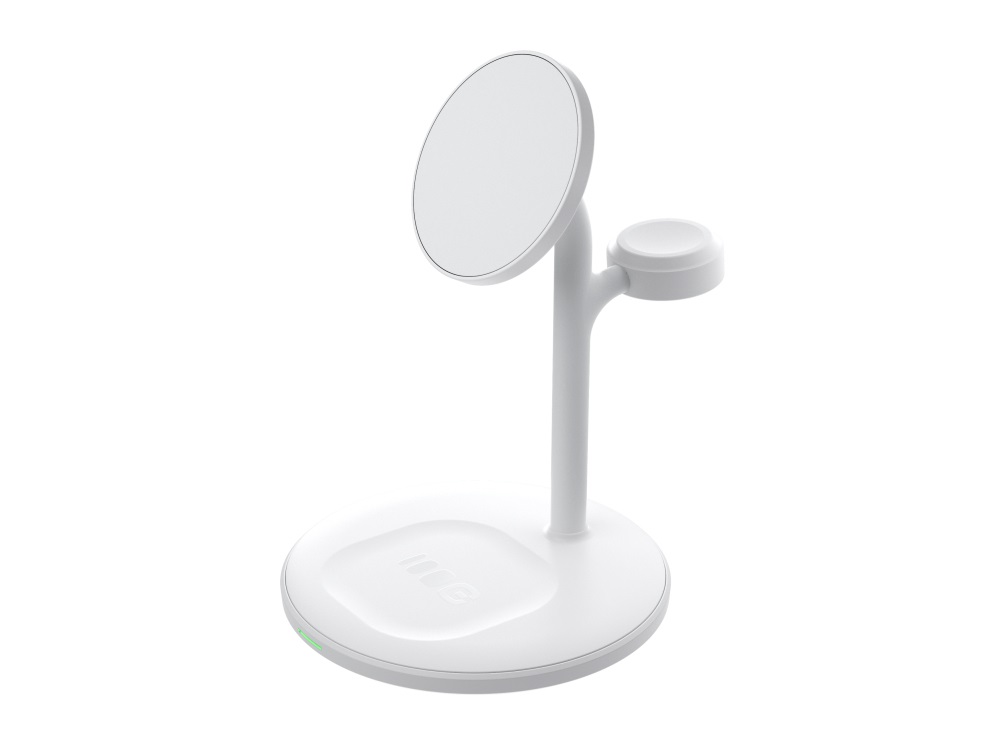 Green Cell MSST-GC-3IN1-W Caricabatterie wireless 3 in 1 MagSafe per iPhone, Apple Watch e AirPods - Bianco, 20.5W