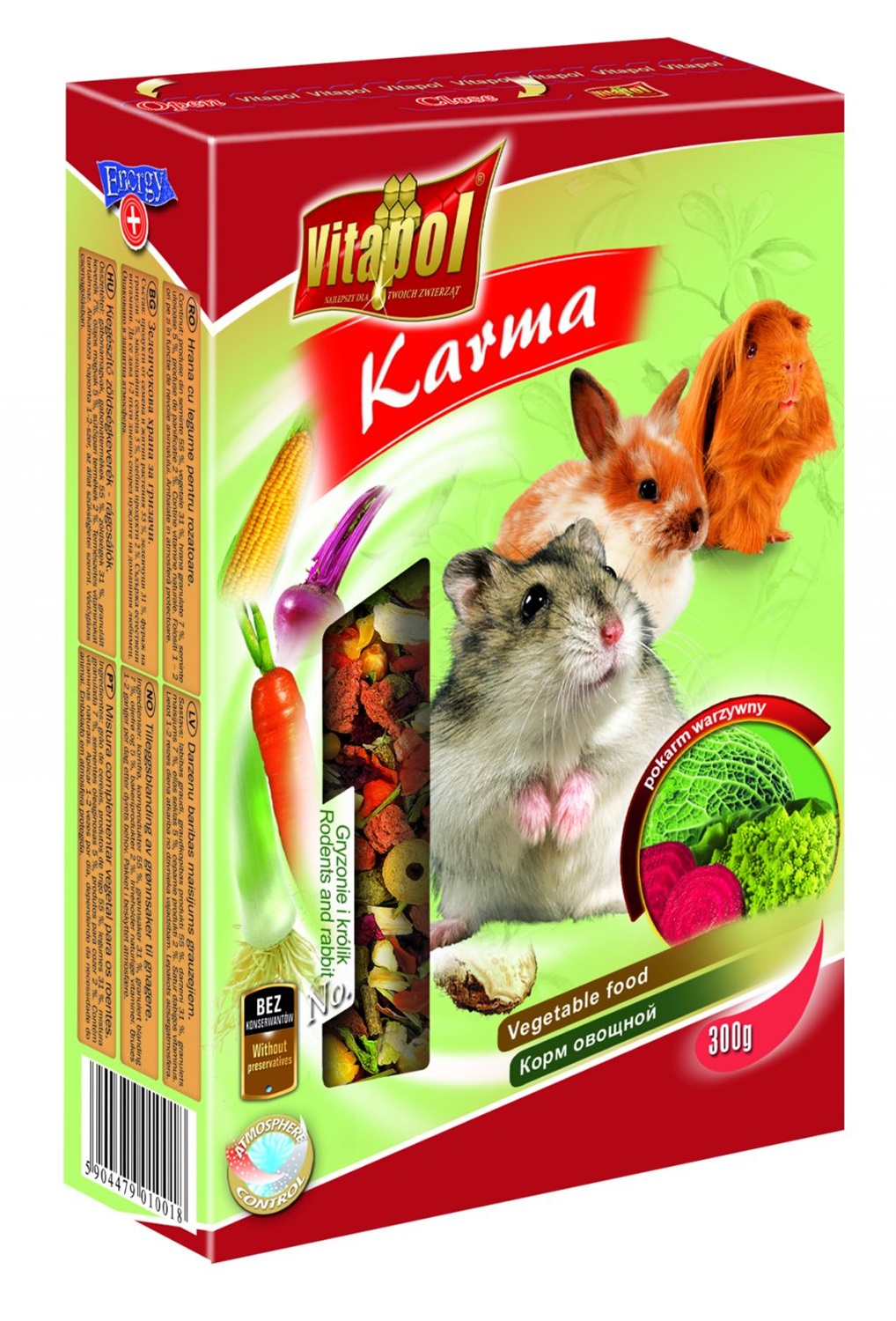 Vitapol Mangime Vegetale per Roditori e Conigli 300 g - Ricco di Verdure, Vitamine e Minerali