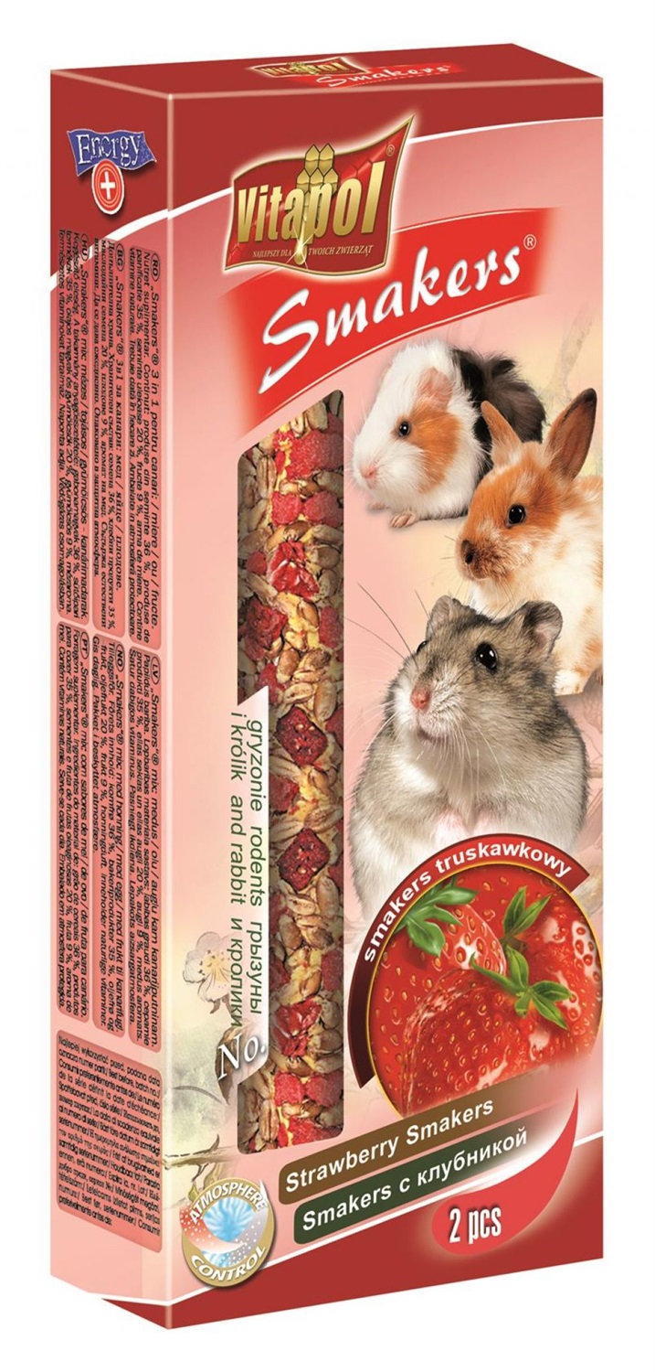 Vitapol Smakers Fragola Snack per Criceti, Topi e Conigli - 90 g