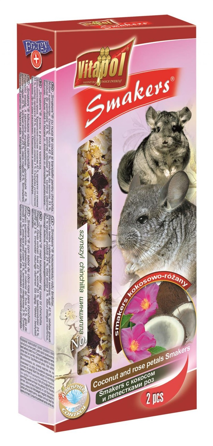 Vitapol Smakers Snack per Cincillà al Cocco e Rosa - 90 g