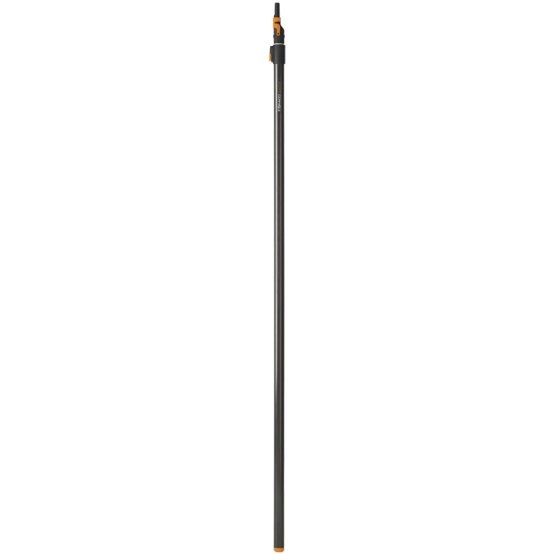 Fiskars Manico Telescopico QuikFit in Alluminio - Lunghezza Regolabile da 2,28 a 4 m, Nero/Arancione