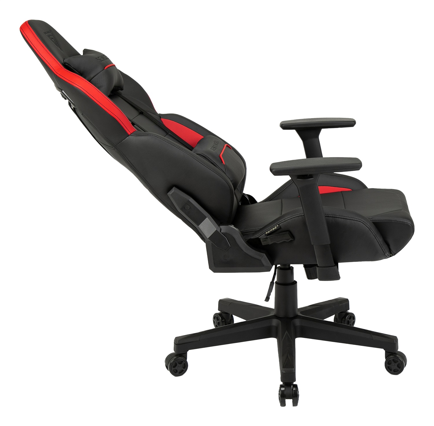 SENSE7 Sedia da Gaming Sentinel Ergonomica Nero Rosso con Braccioli 3D e Cuscini Lombari Regolabili