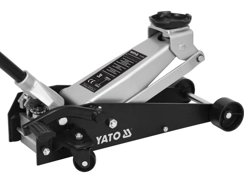 YATO Martinetto Idraulico YT-17213 - Carrello Universale 3000 kg, Altezza Minima 14,5 cm, Massima 50 cm