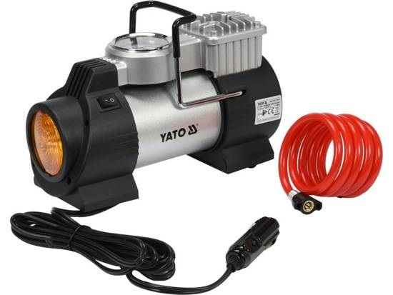 Yato YT-73460 Pompa ad Aria Elettrica 10 Bar 40 l/min con Lampada LED e Manometro - 12V 180W