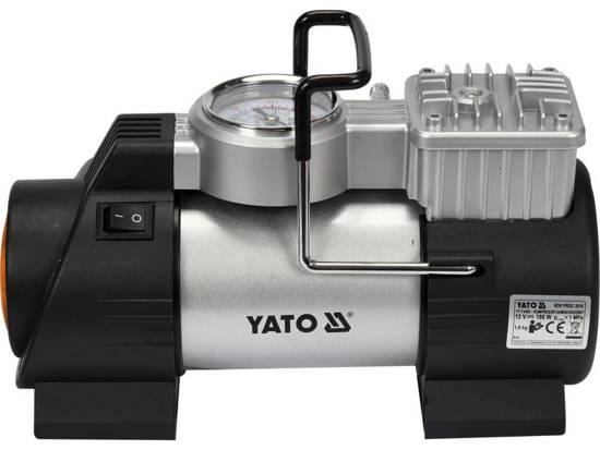 Yato YT-73460 Pompa ad Aria Elettrica 10 Bar 40 l/min con Lampada LED e Manometro - 12V 180W