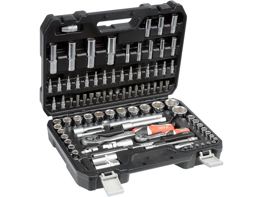 Yato YT-12681 - Set di chiavi a bussola professionale da 94 pezzi con cricchetto 1/4 e 1/2 pollici