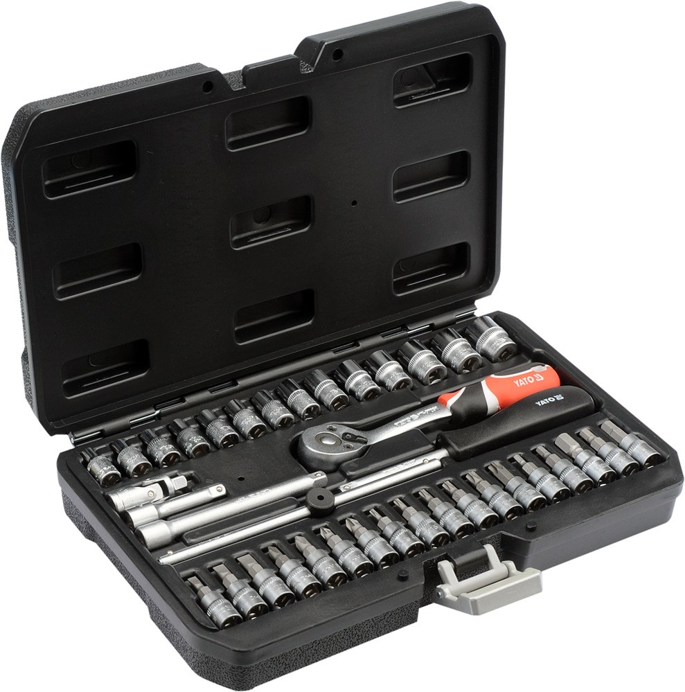 YATO Set di Utensili da 1/4 - 38 Pezzi, Acciaio CrV, Cricchetto a 72 Denti, Ideale per Riparazioni