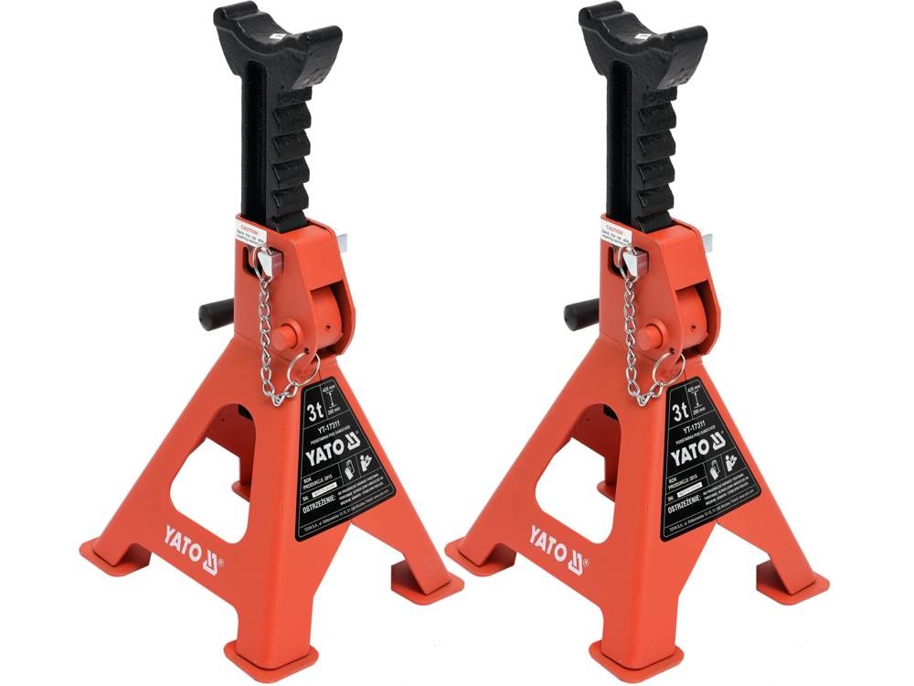 TRIZERATOP Martinetto Regolabile Set di 2 Cavalletti per Auto 3000 kg, Intervallo 276-420 mm