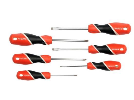Yato YT-25965 Set di 6 Cacciaviti Manuali in S2 - Alta Qualità e Compatibilità