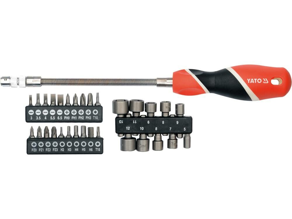 YATO Kit Cacciavite YT-25972 - Giravite per Inserti Compatibile con Veicoli
