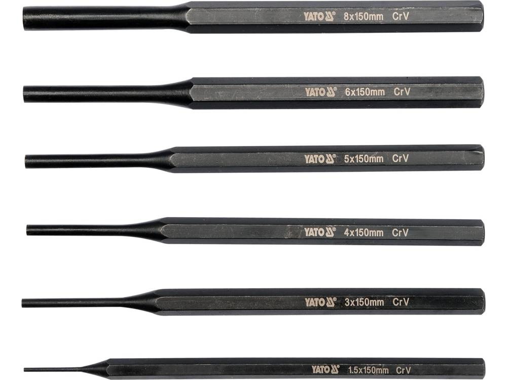 YATO Set di Cacciaspine 6 Pezzi 150 mm in Acciaio al Cromo Vanadio con Manico Esagonale
