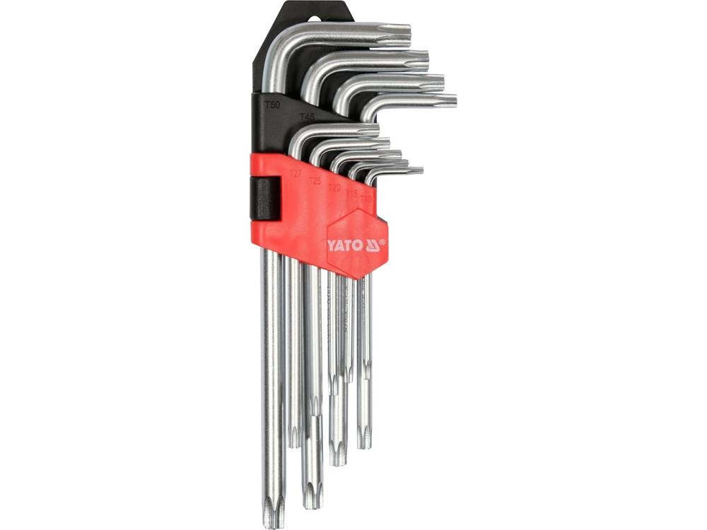 YATO Set di Cacciaviti Torx YT-0511 - 9 Pezzi T10-T50 in CR-V per Lavori di Precisione