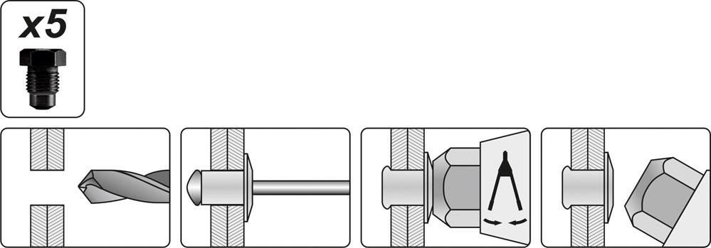 YATO Rivettatrice Manuale a Leva YT-3609 - Lunghezza 330 mm, per Rivetti da 3,2 a 6,4 mm, Ergonomica e Resistente