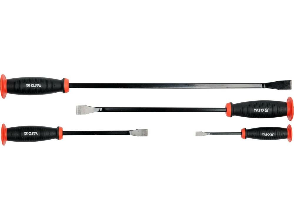 YATO YT-4730 - Set di leve in acciaio resistente, 4 pezzi con punte rettificate e protezioni per impugnatura