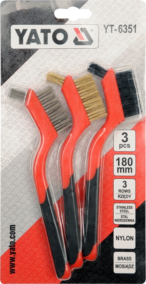 Yato YT-6351 Set di spazzole metalliche - 3 pezzi 180 mm