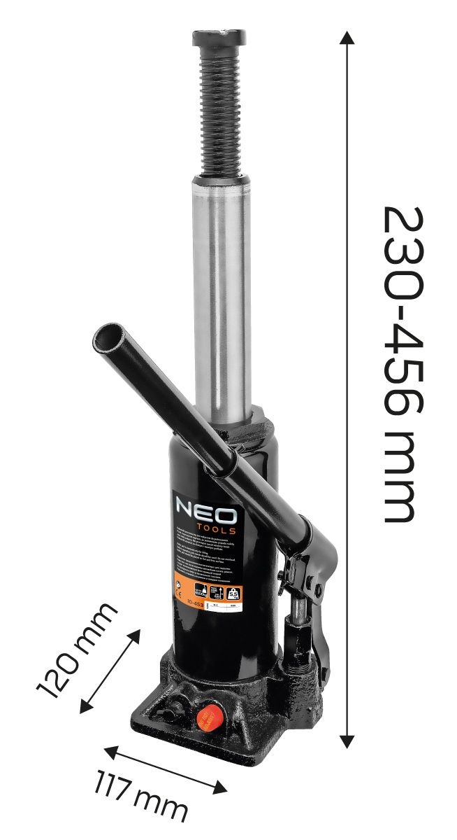 NEO TOOLS Martinetto Idraulico 10-453 in Lega d'Acciaio per Officine