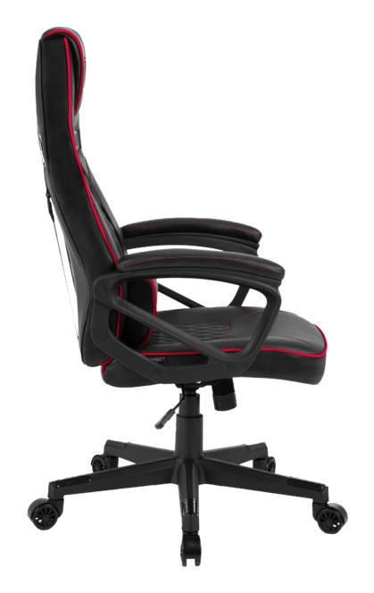 SENSE7 Knight Sedia da gioco ergonomica in pelle finta nera e rossa con cuscini lombari regolabili e funzione oscillante
