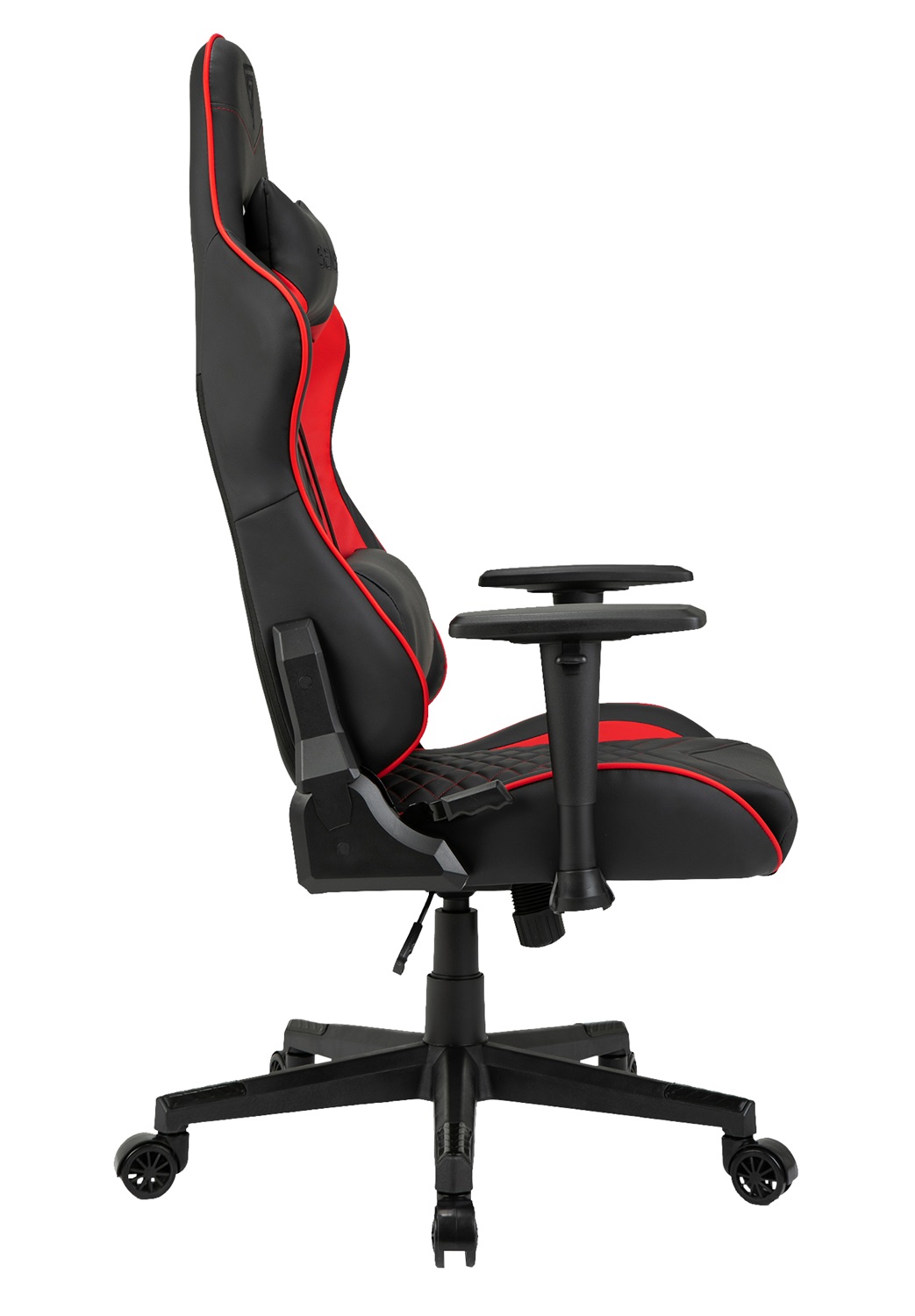 SENSE7 Poltrona da gioco Spellcaster - Ergonomica, con cuscini lombari regolabili, inclinazione e braccioli 2D, portata 150 kg, in similpelle nera e rossa