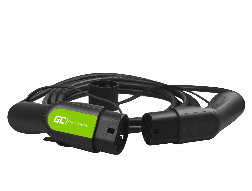 Green Cell GC Cavo di Ricarica EV Tipo 2 - 5 Metri, 3.6kW, 16A, Monofase, Compatibile con Auto Elettriche PHEV