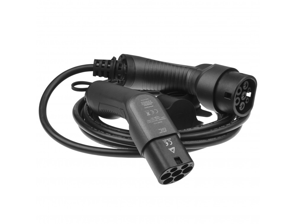 Green Cell GC Cavo di Ricarica EV Tipo 2 - 5 Metri, 3.6kW, 16A, Monofase, Compatibile con Auto Elettriche PHEV