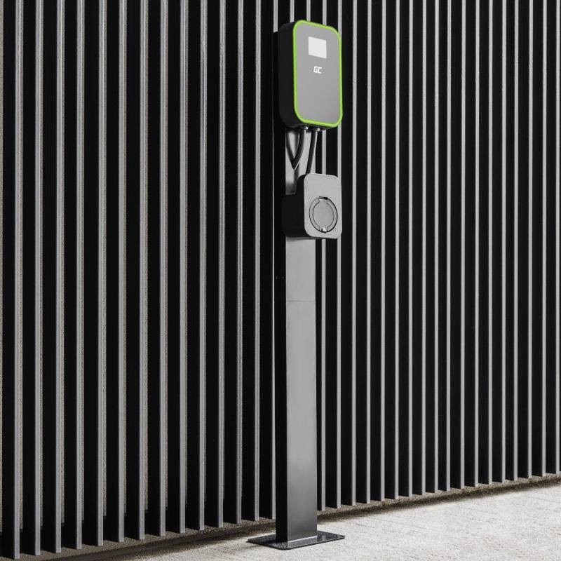Green Cell EV Stand - Palo di Montaggio per Stazioni di Ricarica Auto Elettriche con Supporto per Cavo Tipo 2