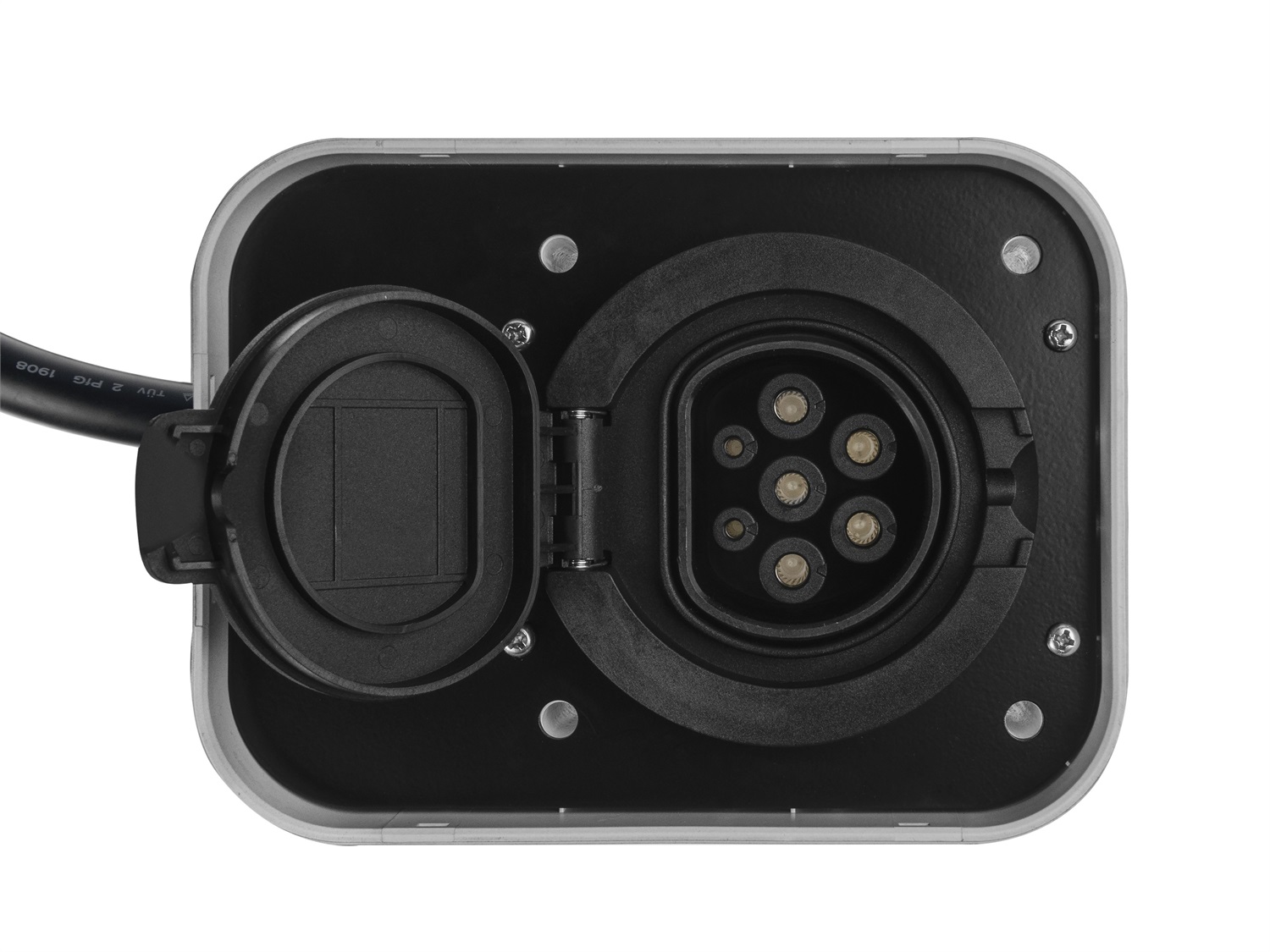 Green Cell EV15RFID Stazione di Ricarica per Veicoli Elettrici 22kW con Presa Tipo 2 e Display LCD - Nero Alluminio da Parete