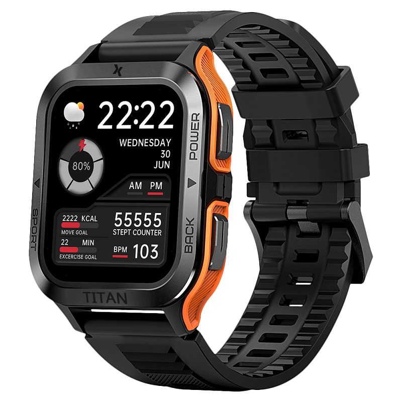 Maxcom FW67 Titan Pro - Smartwatch Arancione con Display IPS da 1.85