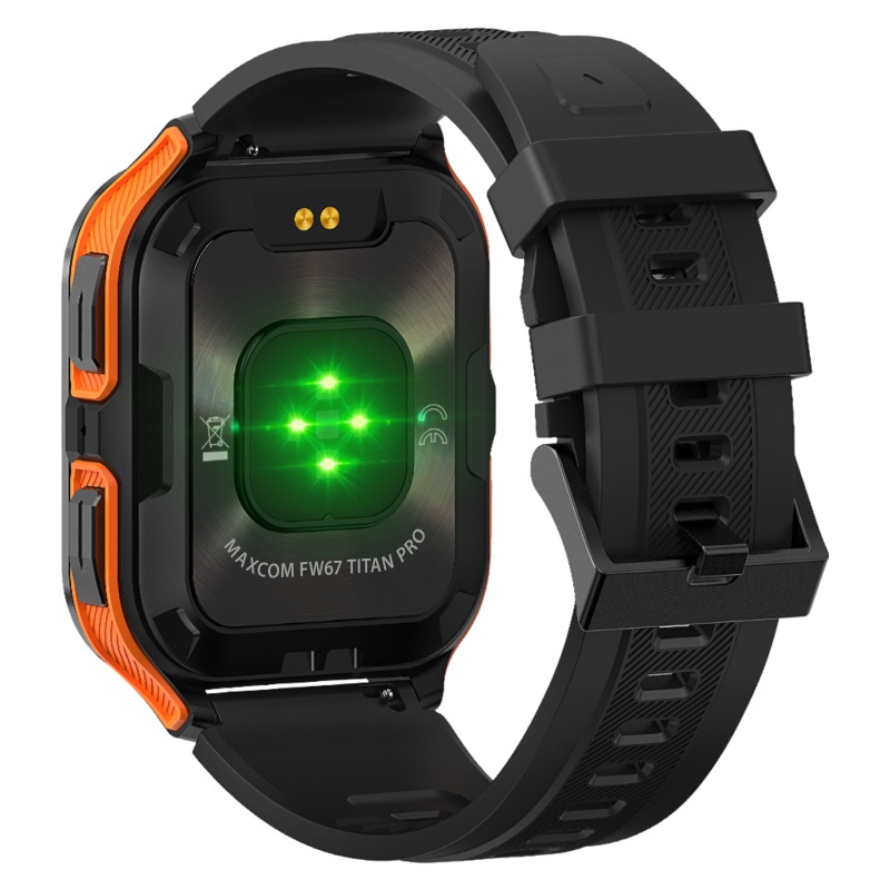 Maxcom FW67 Titan Pro - Smartwatch Arancione con Display IPS da 1.85