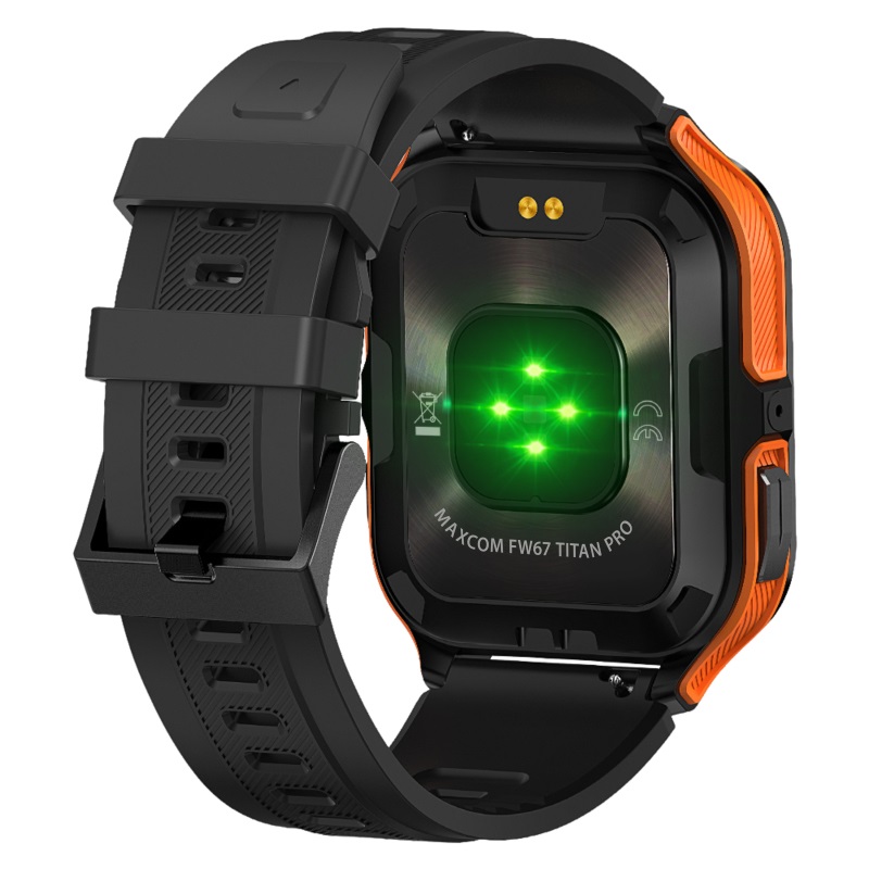 Maxcom FW67 Titan Pro - Smartwatch Arancione con Display IPS da 1.85
