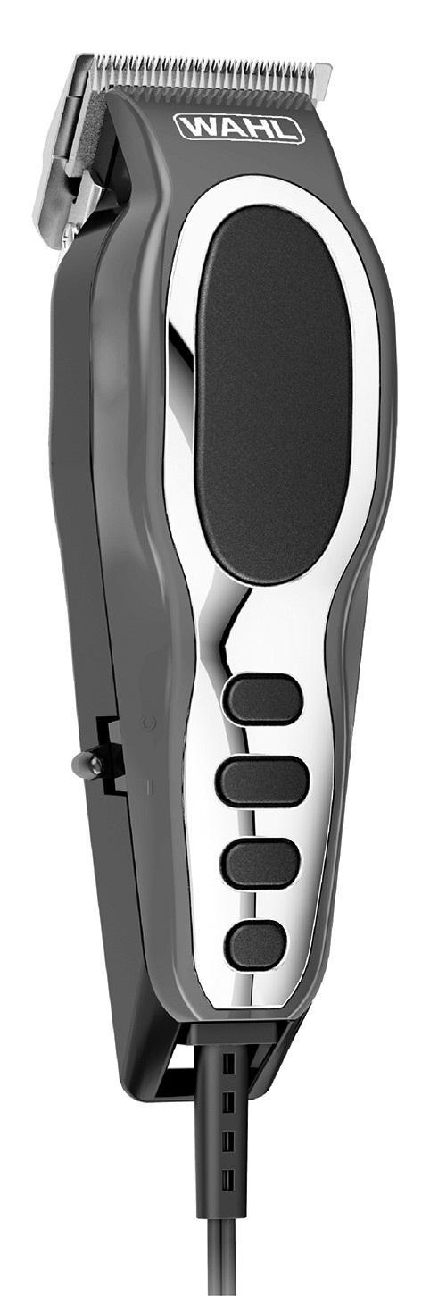 Wahl Close Cut Clipper - Tagliacapelli da Uomo con Cavo, Lame Affilate di Precisione, 6 Pettini Guida, Colore Grigio
