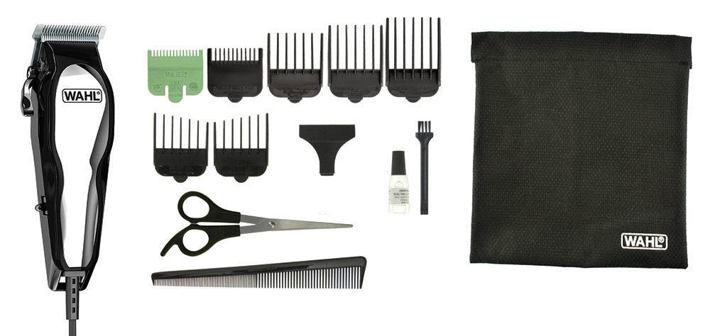 Wahl Baldfader 20107.0460 - Tagliacapelli Nero e Cromo con Lame Auto-affilanti, 8 Pettini, Lunghezza di Taglio da 1 mm a 1,3 cm