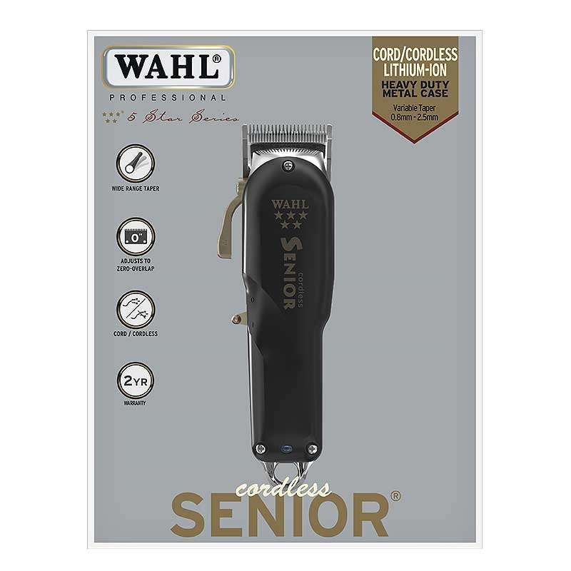 Wahl Cordless Senior - Tagliacapelli Professionale Senza Filo con Batteria Ioni di Litio, Ergonomico e Potente per Sfumature di Precisione