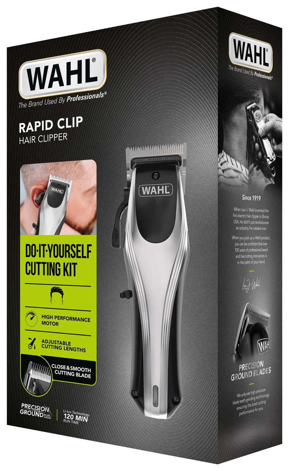Wahl Rapid Clip - Tagliacapelli Ricaricabile Senza Fili, Acciaio Inox, Lunghezza Minima 0,7 mm, Autonomia 120 Minuti